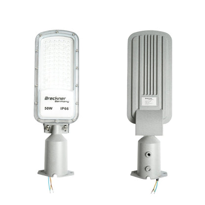 LED közúti világítólámpa 50W, 100-265V, 6500K, 5500lm oszlopra szerelhető 410x125x25mm IP66 Breckner Germany