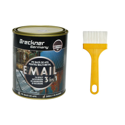 Breckner Germany 3 in 1 rozsdagátló zománcfesték csokoládébarna matt fém felületekhez 750g, közvetlenül a rozsdára, vízalapú