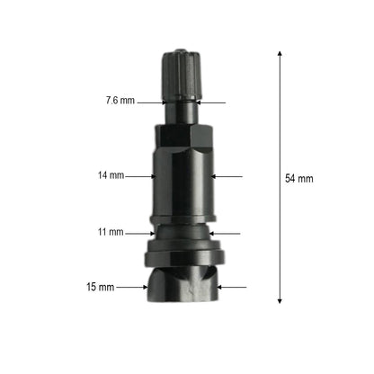 Fekete tubeless kerékszelep 54mm TPMS-01 szenzor kompatibilis
