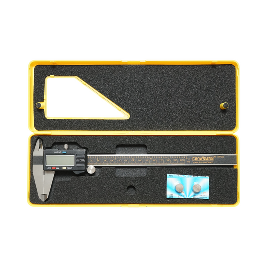 Crownman professzionális digitális mélységmérő 200mm, dupla mm/inch skála, belső, külső, mélység Crownman