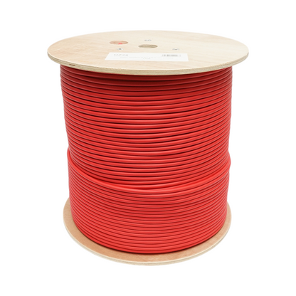 Tűzjelző kábel tűzálló 2x2x0.8mm, árnyékolt, LSZH halogénmentes, piros 500m/tekercs