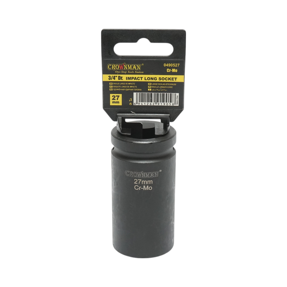 Crownman Cr-Mo Crownman 27mm hosszú ütvecsavaros dugókulcs, 3/4 hüvelykes négyzet alakú