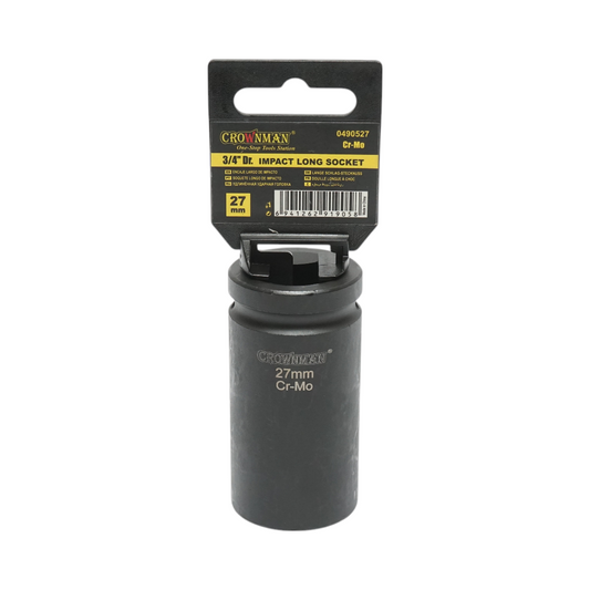Crownman Cr-Mo Crownman 27mm hosszú ütvecsavaros dugókulcs, 3/4 hüvelykes négyzet alakú