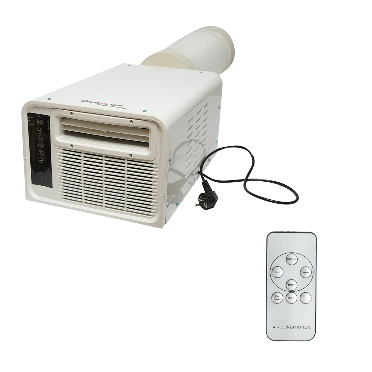 Hordozható légkondicionáló 2224 BTU, 280W, 220V fűtéssel, párátlanítással, szellőztetéssel, távirányítóval, hangutasítással, telepítőkészlet tartozék Breckner Germany