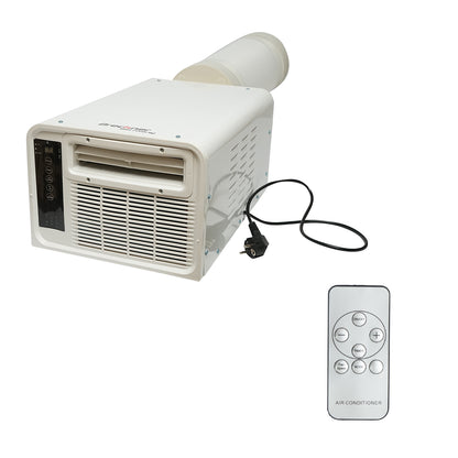 Hordozható légkondicionáló 2224 BTU, 280W, 220V fűtéssel, párátlanítással, szellőztetéssel, távirányítóval, hangutasítással, telepítőkészlet tartozék Breckner Germany
