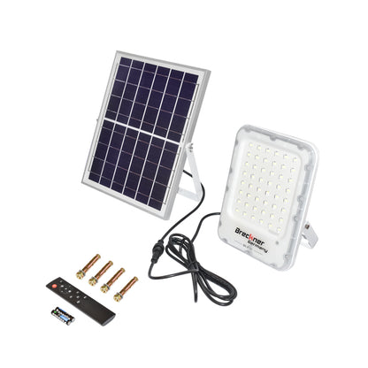 LED reflektor 100W 12W polikristályos napelemmel, LiFePO4 akkumulátor 3.2V/12Ah, 6000K, 700lm IP66 távirányítóval Breckner Germany