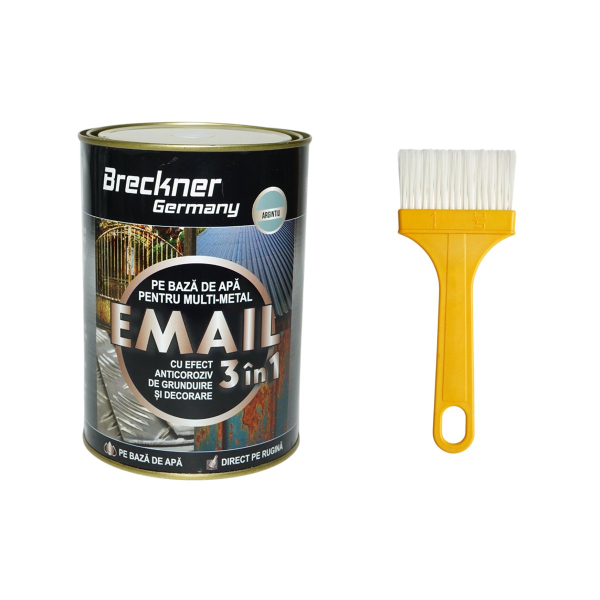 Breckner Germany 3 az 1-ben rozsdagátló zománc festék ezüst fém felületekhez 2kg, közvetlenül a rozsdára, vízalapú