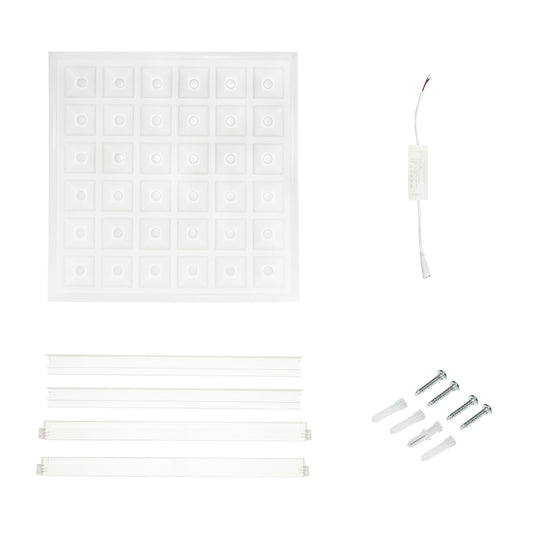 Vékony LED panel 48W, 220V, IP20, 600x600x43mm, felszíni vagy mennyezetbe süllyeszthető, meghajtóval együtt Breckner Germany