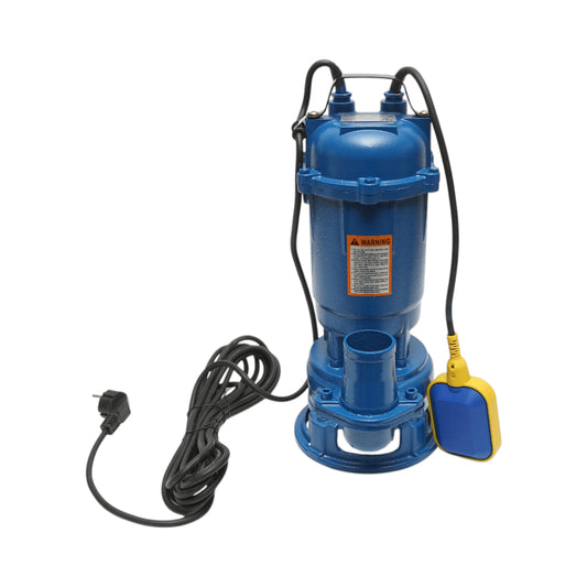 Szennyezett vízszivattyú, merülő vízelvezető úszóval és darálóval 750 W, 220 V, áramlási sebesség 300 l/perc, H10 m WQDS15-8-0,75F Breckner Germany Szivattyú