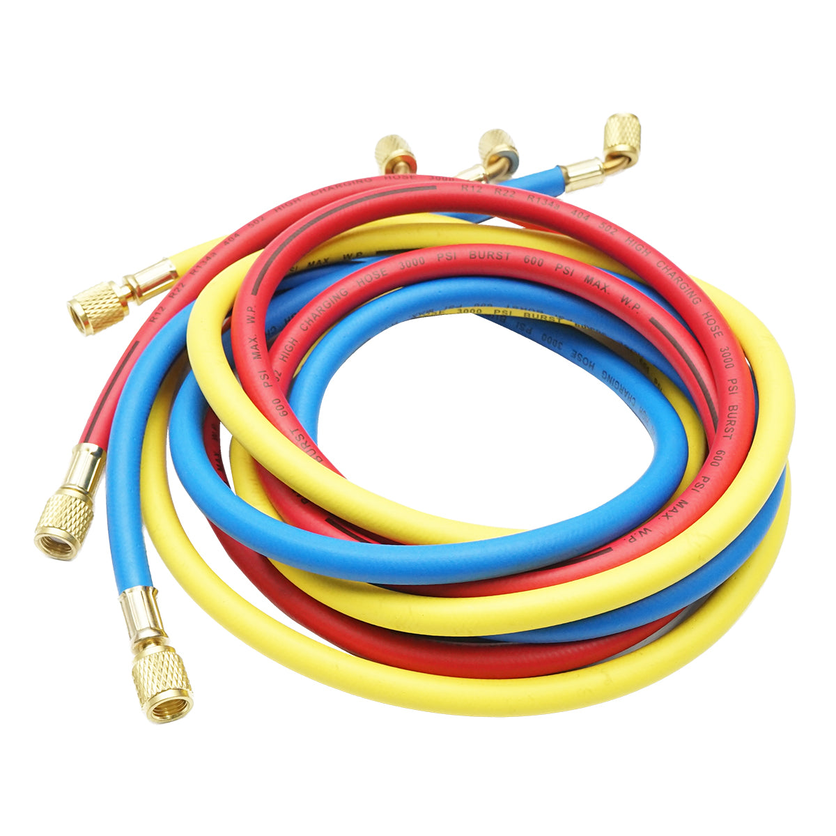 Tömlőkészlet 180 cm 3 színű tömlő készlet freon töltéshez R12, R22, R134a, 404, 502, R134a, 404, 502