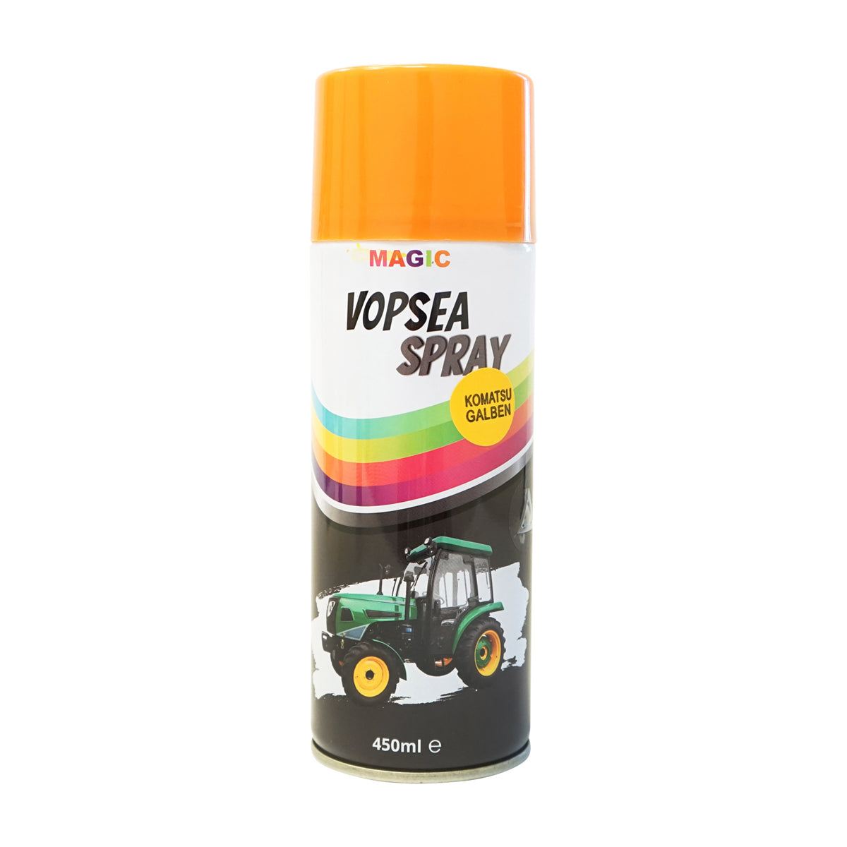 Gyorsan száradó professzionális Komatsu sárga autófesték spray 450ml MAGIC