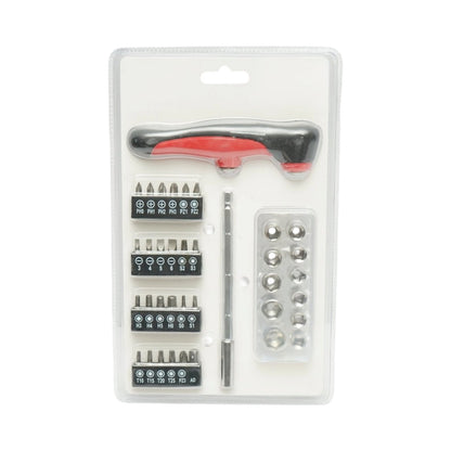 Csavarhúzó készlet tubularis kulcsokkal 4-14mm és torx,imbusz, PH, PZ, SL bitekkel 37 részes Cr-V