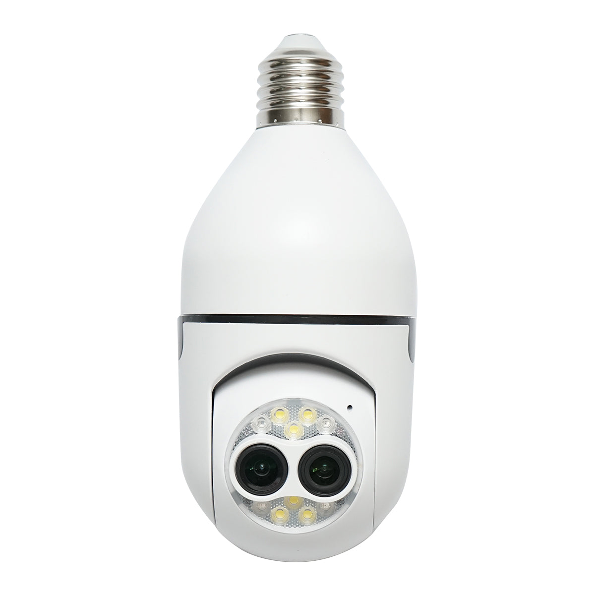 Intelligens izzó PTZ, WIFI 2.4G 1080P, E27 izzó kettős lencsés megfigyelő kamera mozgásérzékelővel, emberérzékeléssel és iCSee alkalmazással.