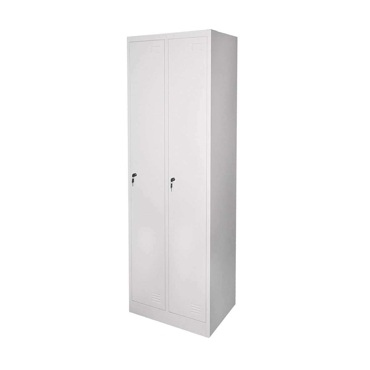 Fém dupla szekrény 1800x600x450mm, 2 ajtóval, polccal és rúddal, szürke Breckner Germany