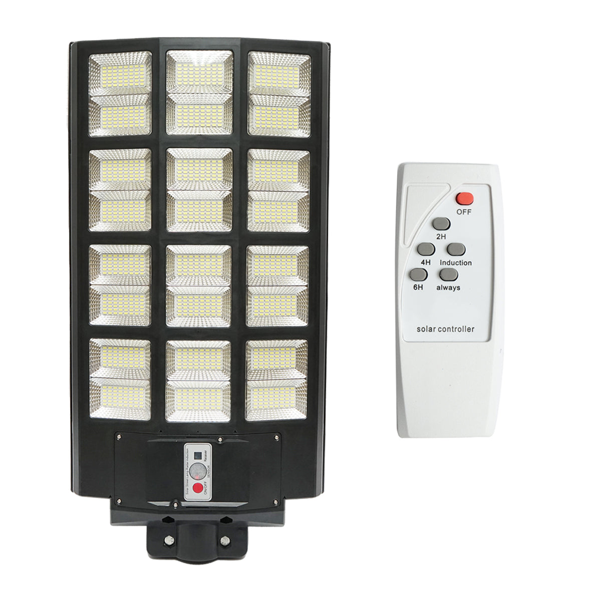 Napelemes LED utcai lámpa 1200W, 6500K, IP65, napelemes mozgásérzékelővel, távirányítóval Breckner Germany