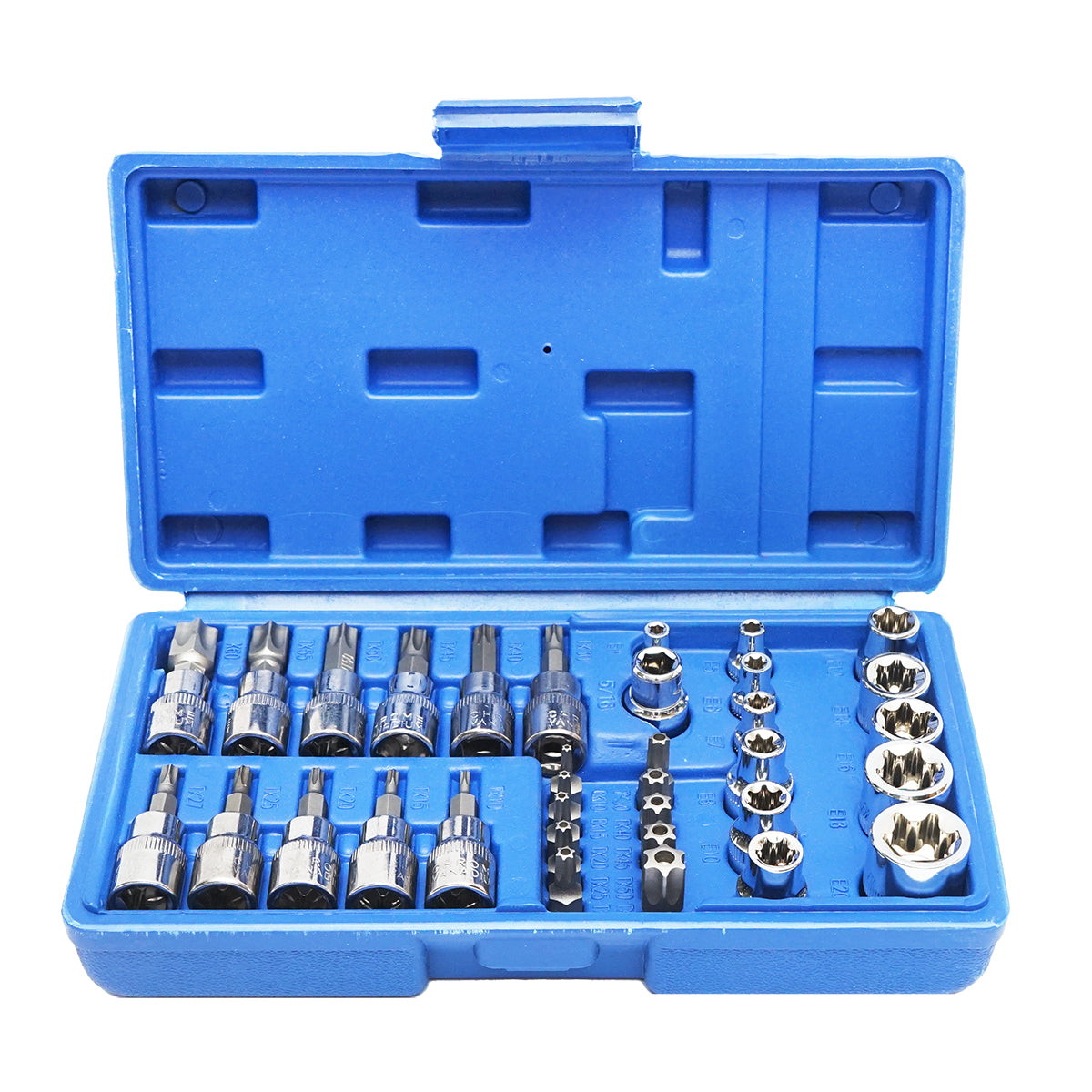 E-Torx csőkulcskészlet, bitprofil TX 34 darab Breckner Germany