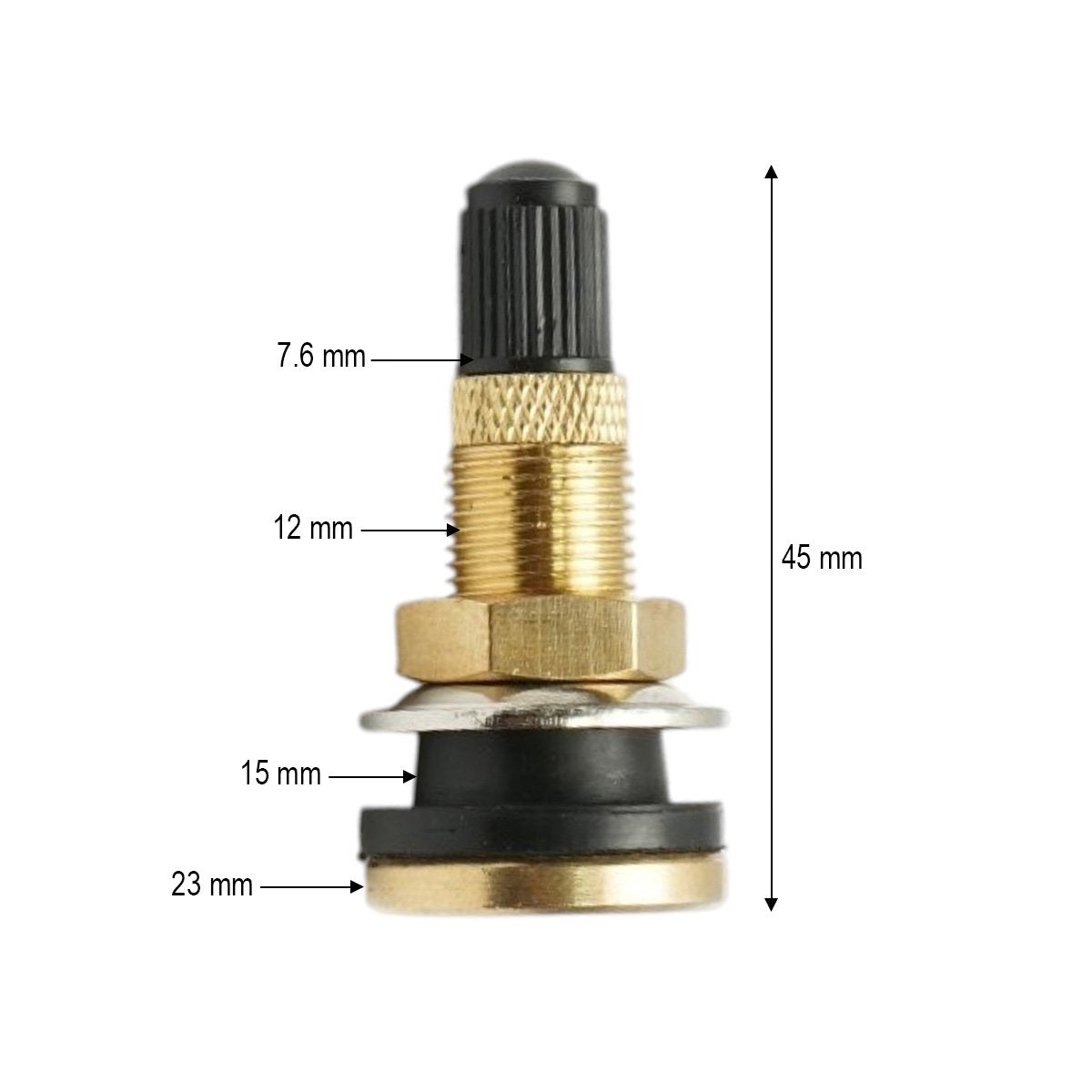 Mezőgazdasági szelep kerék tubeless sárgaréz 45mm TR618B