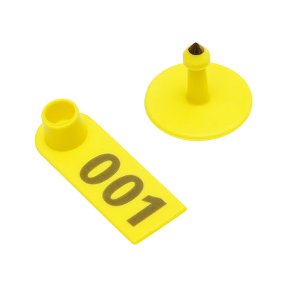Számozott füljelzők készlet 001 -100 sárga kecskéknek, juhoknak Breckner Germany