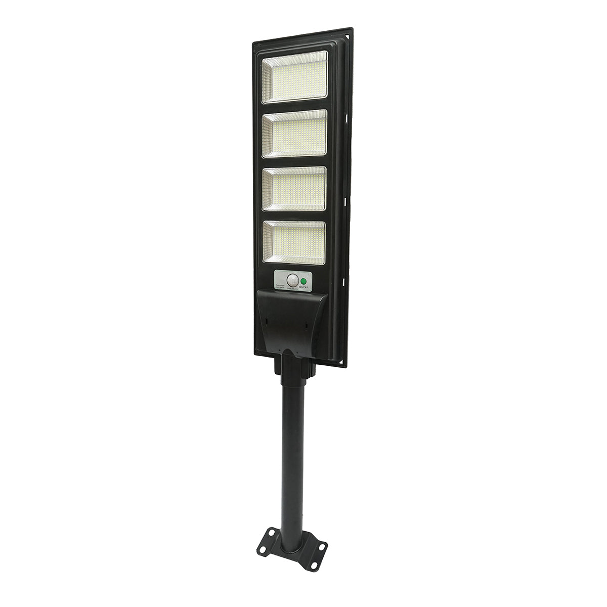 Napelemes LED utcai utcai lámpa 200W 6500K 12W-os napelemmel, 12000mAh akkumulátorral, távirányítóval, IP65 oszlopra szerelhető Breckner Germany