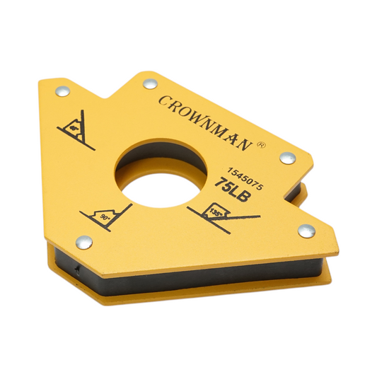 Mágneses nyíl típusú hegesztőtámasz, 45°, 90°, 135° szögben, max. támasztóerő 34Kg Crownman