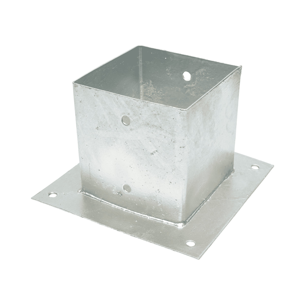 Négyszögletes tartóoszlop 141x141x150mm, 2mm vastag, horganyzott acélból