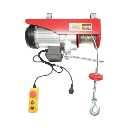 Elektromos emelő 220V/50Hz 2200W, max terhelés 500/1000Kg, emelési sebesség 4-8m/min, emelési magasság 6-12m IP40