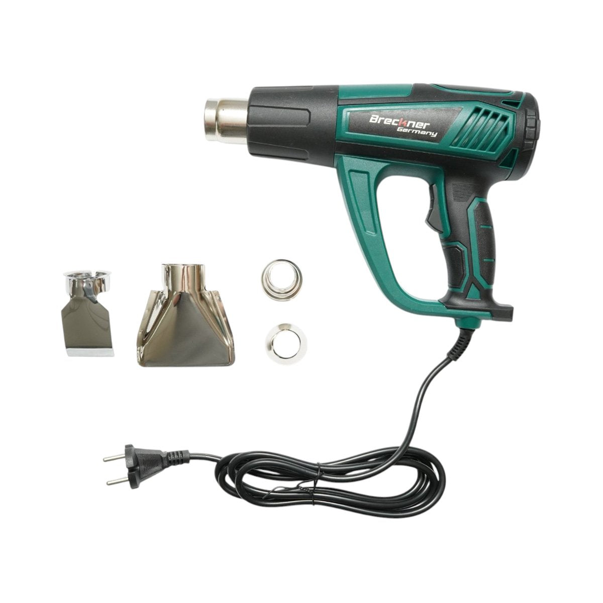Meleg levegős pisztoly 2000W, 220V, levegő áramlás 300/500 L/min, 2 hőmérsékleti fokozat 50-600°C Breckner Germany