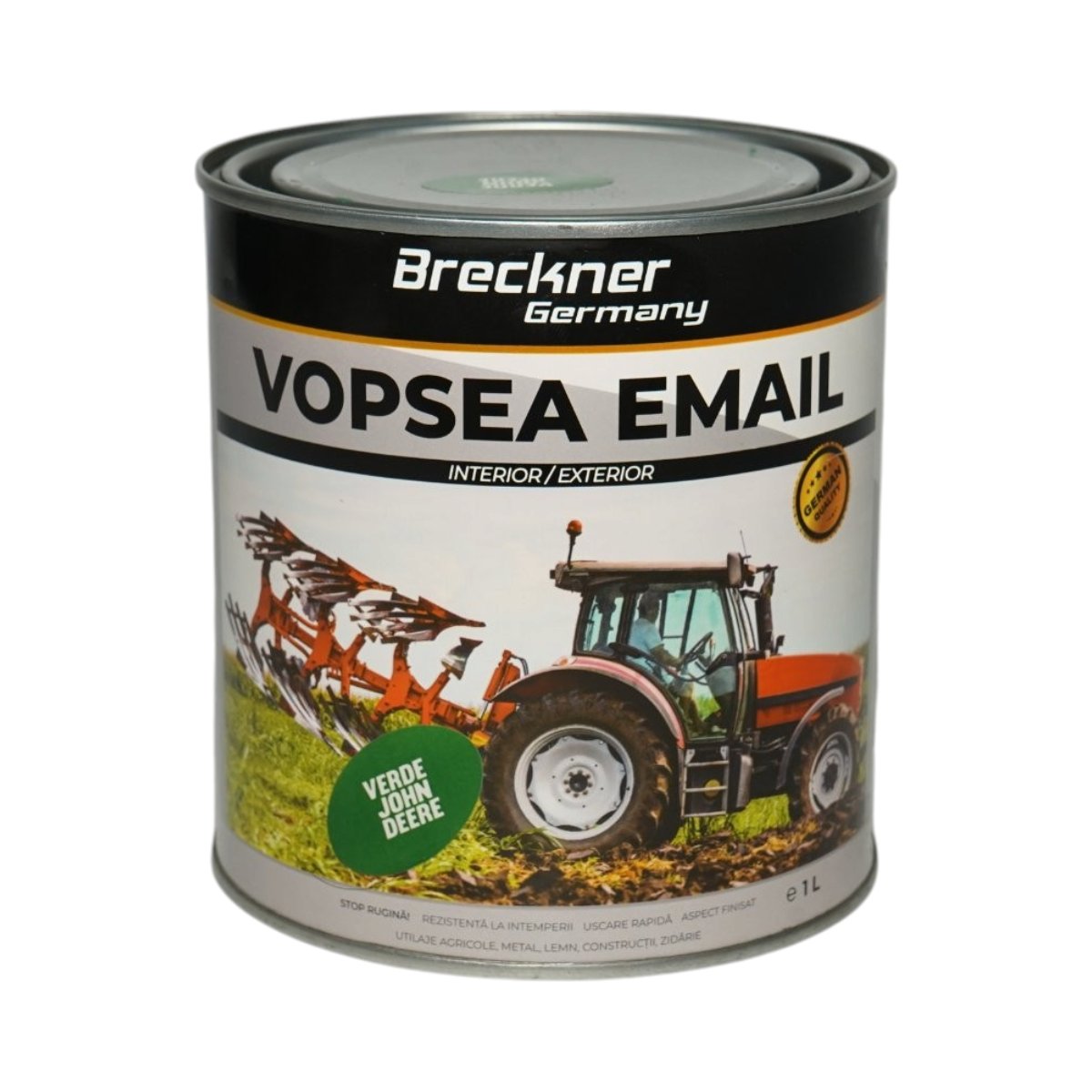 Breckner Germany 3 az 1-ben rozsdagátló zománc festék zöld John Deere 1K oldószer alapú 1L, közvetlenül a rozsdára, beltéri és kültéri