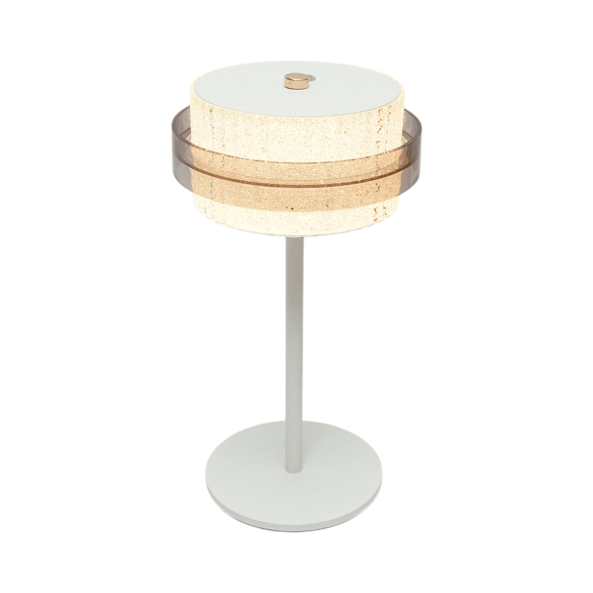 Fehér 3 W-os LED érintőképernyős asztali lámpa, 3,7 V/1800 mAh akkumulátor, USB 5 V/2 A újratölthető IP20