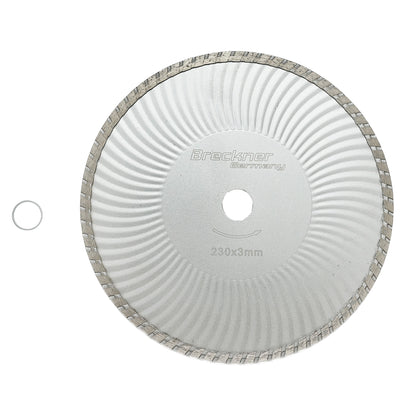Folyamatos gyémánttárcsa 230x3mm nedves/száraz vágáshoz betonhoz és kerámiához Breckner Germany
