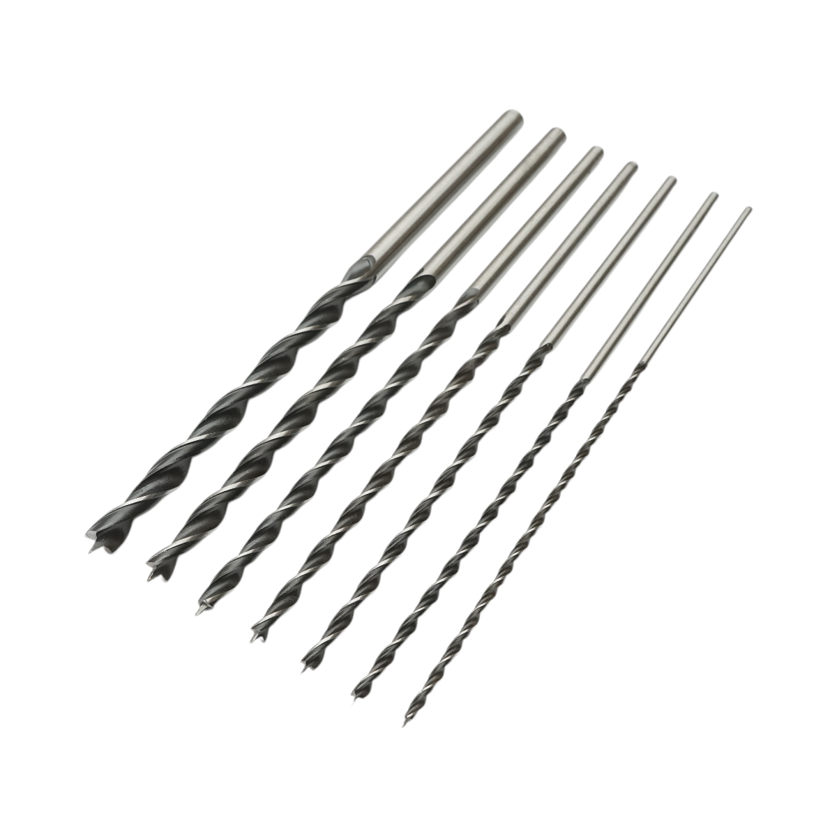 7 darabos fúrókészlet 4-12mm, 300mm hosszú, hengeres szárral, fához