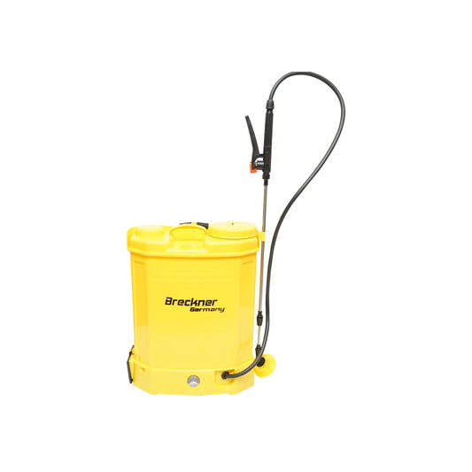 Háti permetező 16 literes, elektromos, tartállyal és 12V 8Ah, vermorel, akkumulátorral 3,1 l/perc áramlási sebességgel Breckner Germany