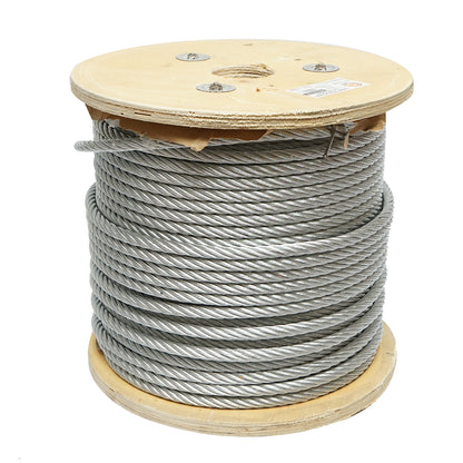 10 mm-es horganyzott acélkábel, 6x37 huzal, maximális terhelés 5220 kg, súly 34,6 kg, 100 m/tekercs.