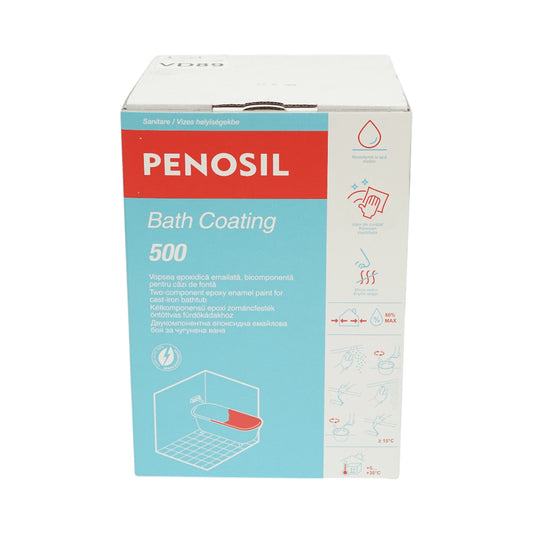 Epoxi zománc fehér fényes zománcfesték készlet öntöttvas kád felújításhoz 960g Penosil Fürdőbevonat 500