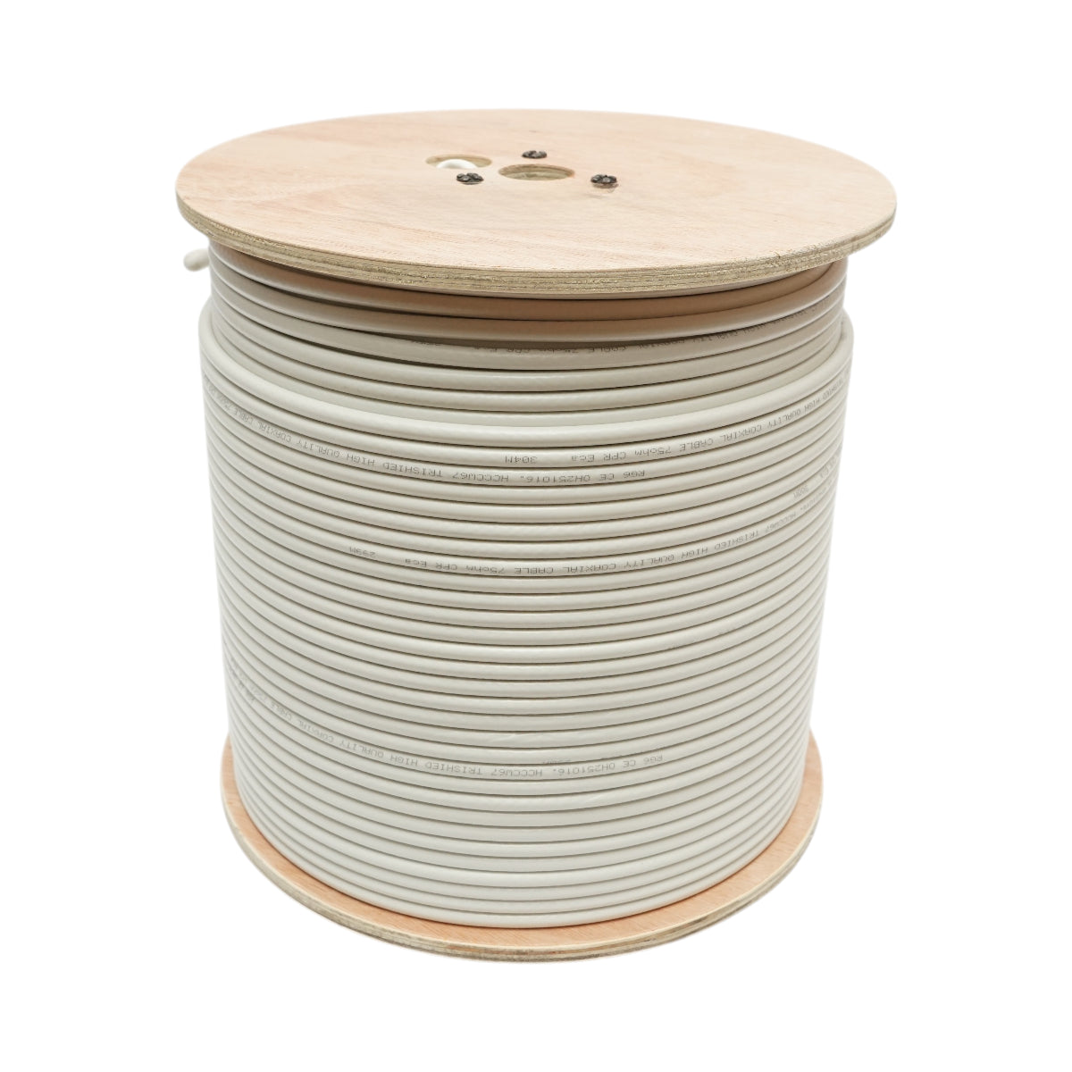 RG6 Trishield koaxiális kábel CCS 1.02mm, 75 Ohm, CPR Eca, PVC fehér 305m/tekercs