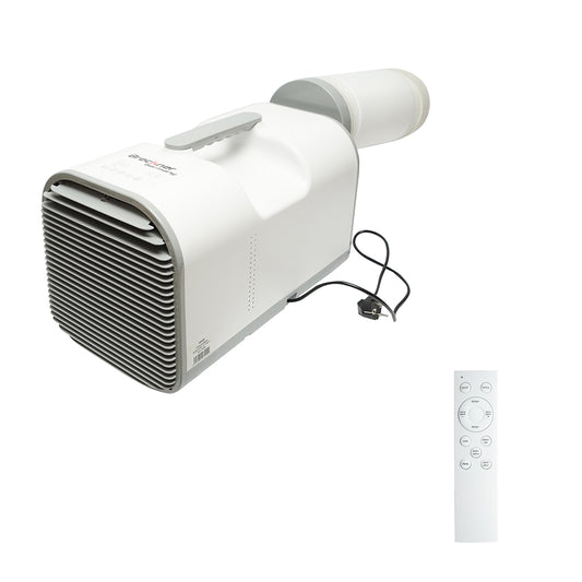 Hordozható légkondicionáló 4777 BTU, 600W, 220V, párátlanító funkcióval, szellőztetéssel, távirányítóval, alvó üzemmóddal, szerelési készlet tartozék Breckner Germany