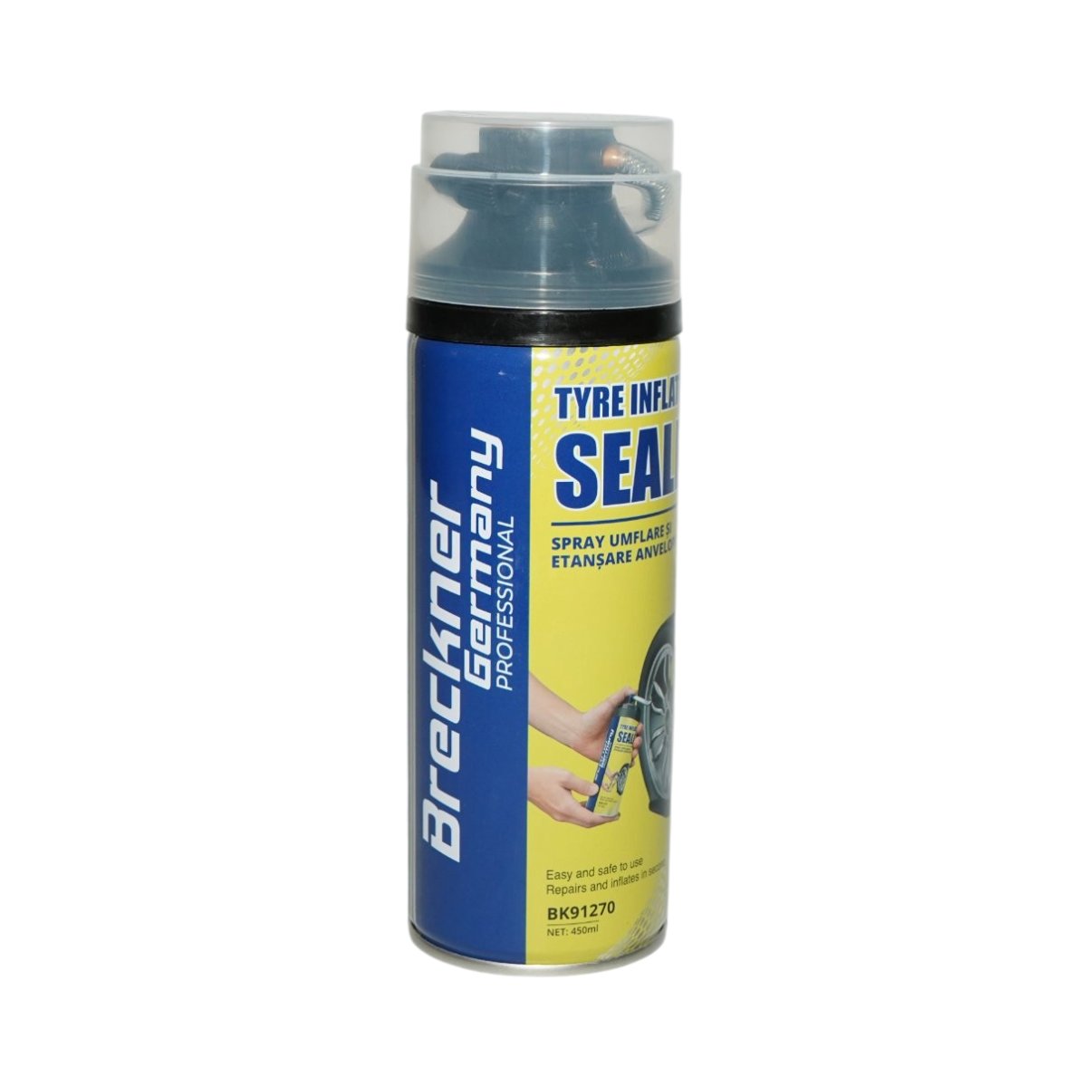 Gumiabroncs felfújó és tömítő spray 450ml Breckner Germany
