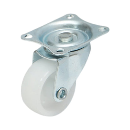 Forgó kerék 30x14mm fék nélkül, fehér polipropilén, acél lemez 39x33mm 15kg