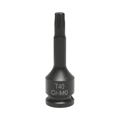 T40 torx ütőcsavarkulcs, 60 mm, 3/8 négyzetes Cr-Mo