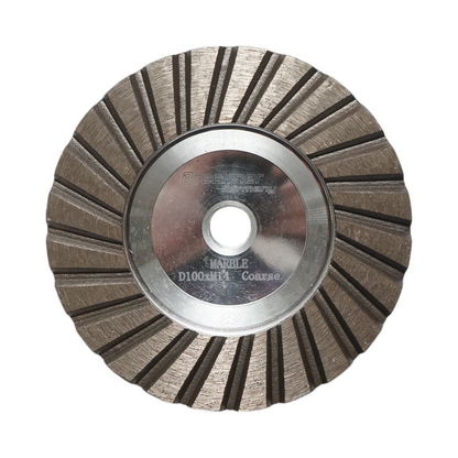 100mm turbó szegmentált gyémánttárcsa 100mm, M14 menet, alumínium durva márványcsiszoláshoz Breckner Germany