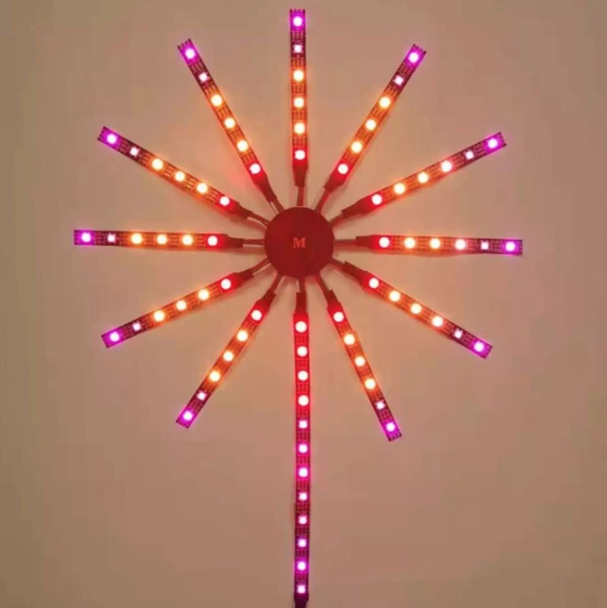 LED szalag tűzijáték modell 11x0.5+1x2m 5V, USB, bluetooth, hangvezérlés, RGB+IC alkalmazás Breckner Germany