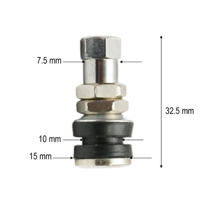 Tubeless kerékcsap fém króm 32.5mm VAMD161 32.5mm motorkerékpárokhoz, robogókhoz és elektromos rollerekhez