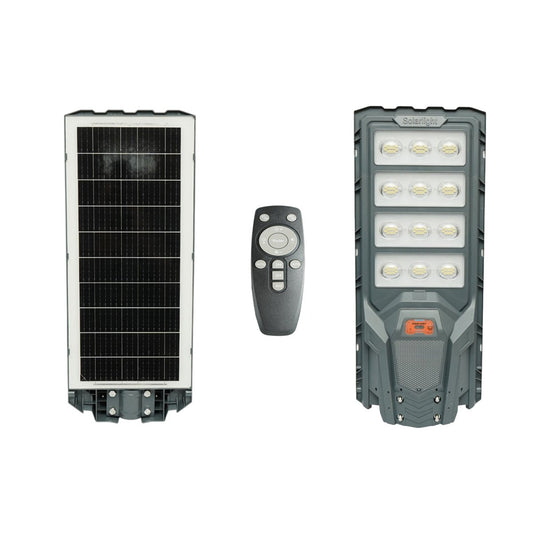 Napelemes LED közvilágítási lámpa 500W 25W-os napelem panellel, 20000mAh akkumulátor, mozgásérzékelő, távirányító, oszlopra szerelhető IP65 Breckner Germany