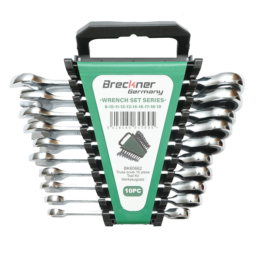 Kombinált racsnis és gyűrűs kulcskészlet 8-19mm 10 darab Breckner Germany