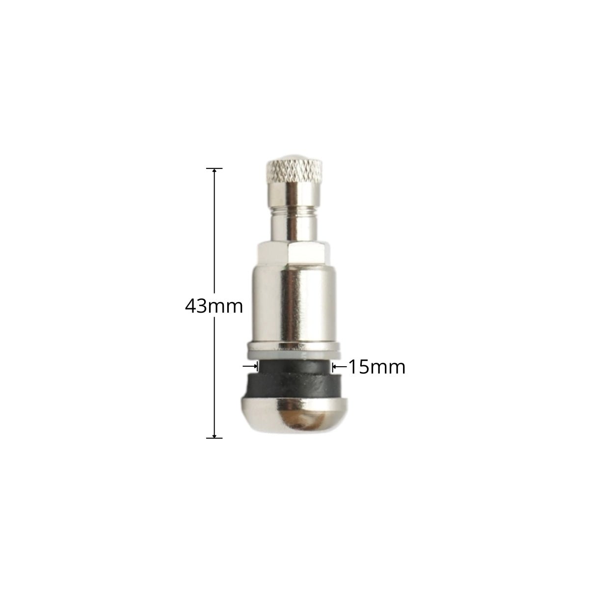 43 mm-es TR413 fém tubeless kerék szelep