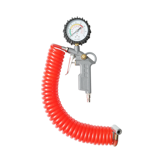 Kerékfeltöltő 5 m spirálcsővel és mechanikus nyomásmérővel 0-16 bar