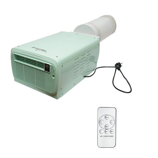 Hordozható légkondicionáló 2224 BTU, 280W, 220V, párátlanító funkcióval, szellőztetéssel, távirányítóval, hangutasításokkal, telepítőkészlet tartozék Breckner Germany