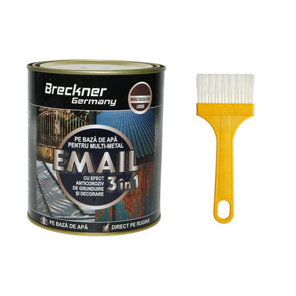 Breckner Germany 3 in 1 rozsdagátló zománcfesték csokoládébarna fényes fém felületekhez 750g, közvetlenül a rozsdára, vízalapú