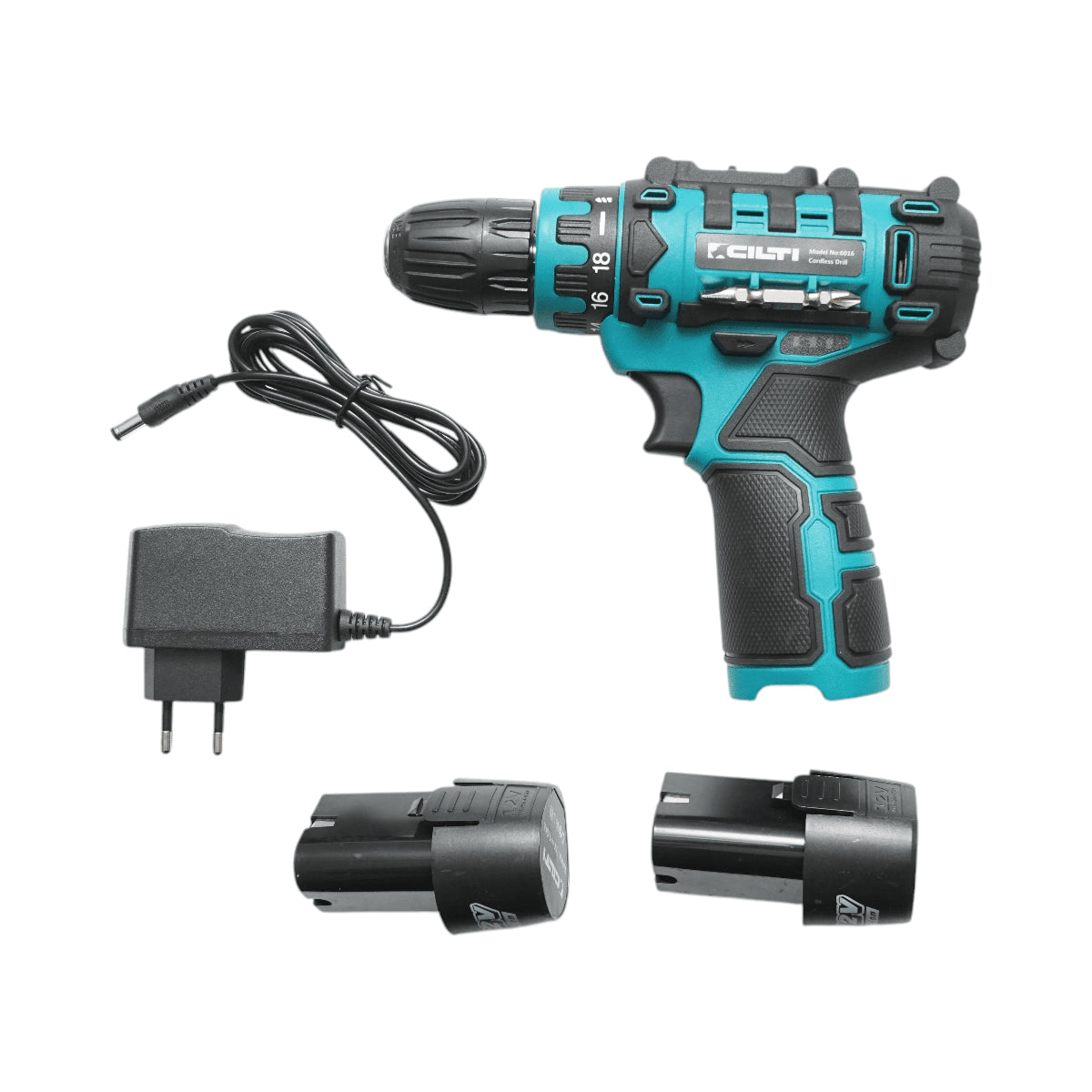 Fúró és csavarhúzó 2 lítium akkumulátorral 12V/1.5Ah, nyomaték 17-19Nm, tokmány 10mm, fordulatszám 0-1350rpm