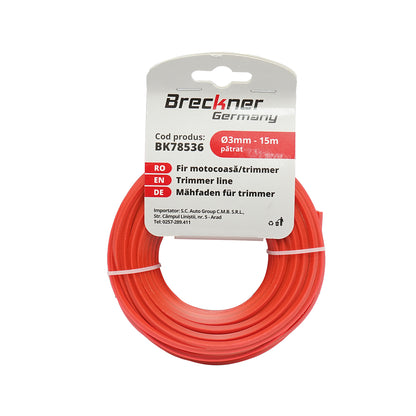 Fűkasza damil, szögletes 3mmx15m Breckner Germany